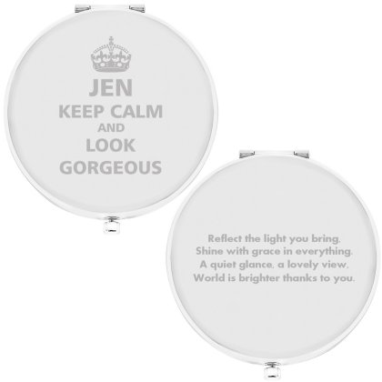Personalised Keep Calm Compact Mirror Photo 5