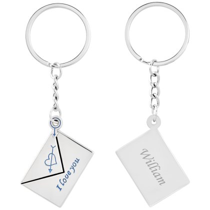 Personalised Love Envelope Keyring - For Him