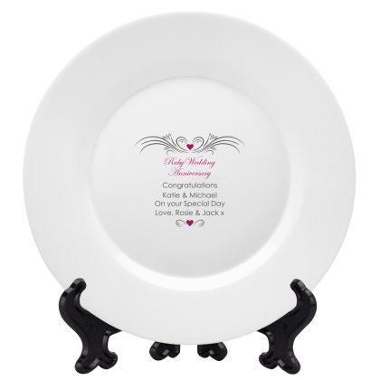 Personalised Ruby Anniversary Plate