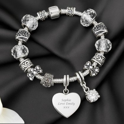 Personalised Silver Charm Bracelet Photo 3