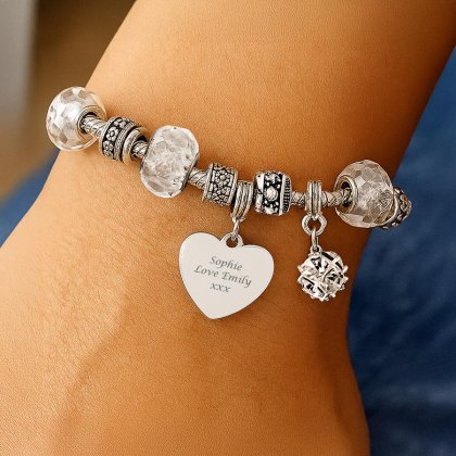 Personalised Silver Charm Bracelet