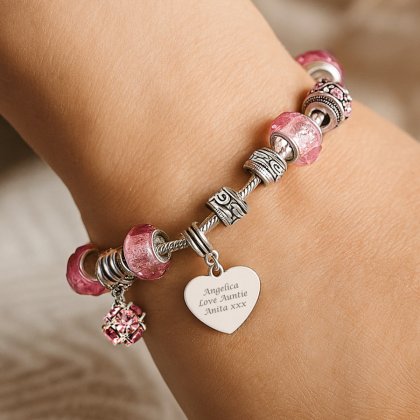 Personalised Sweet Pink Charm Bracelet