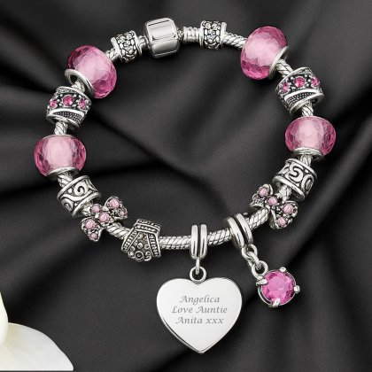 Personalised Sweet Pink Charm Bracelet Photo 3