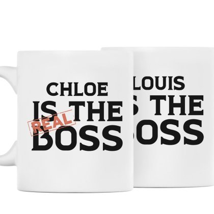 Personalised The Real Boss Mug Set