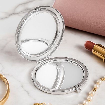 Personalised Silver Plated Compact Mirror - Bride